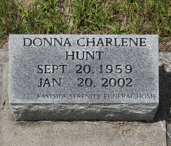 Donna Charlene Hunt Gravestone Photo