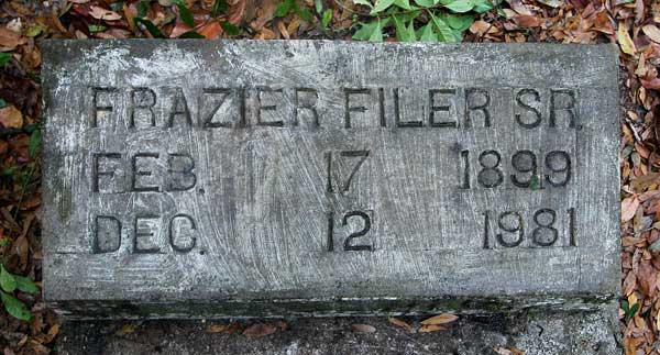 Frazier Filer Gravestone Photo