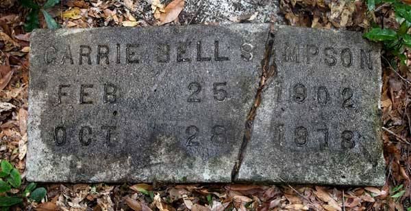 Carrie Bell Simpson Gravestone Photo