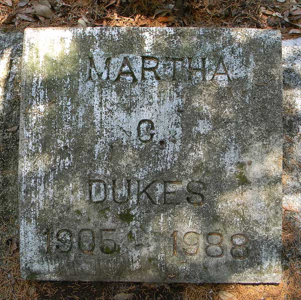 Martha G. Dukes Gravestone Photo