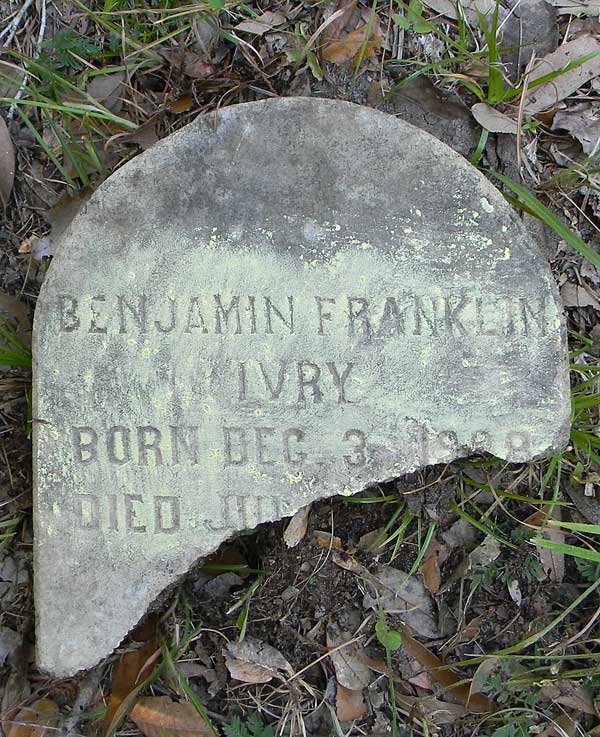 Benjamin Franklin Ivry Gravestone Photo