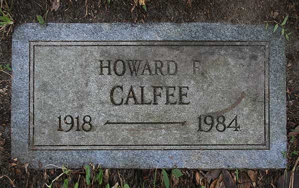 Howard F. Calfee Gravestone Photo