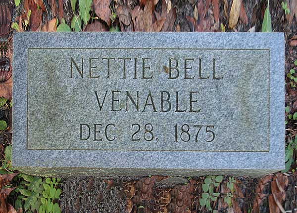 Nettie Bell Venable Gravestone Photo