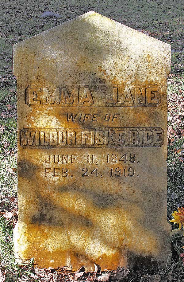 Emma Jane Rice Gravestone Photo