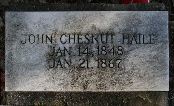John Chesnut Haile Gravestone Photo