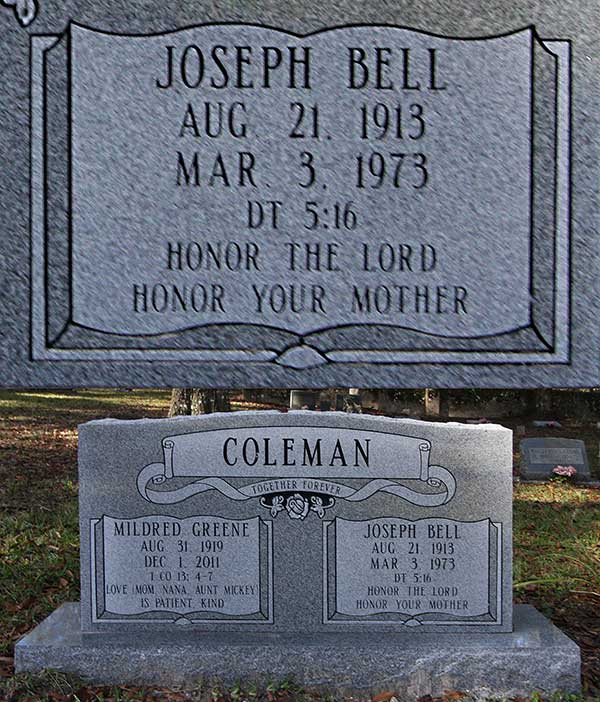 Joseph Bell Coleman Gravestone Photo