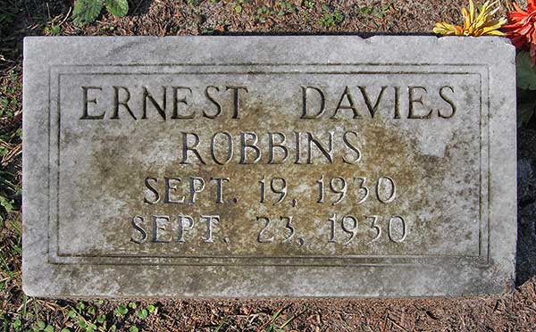 Ernest Davies Robbins Gravestone Photo