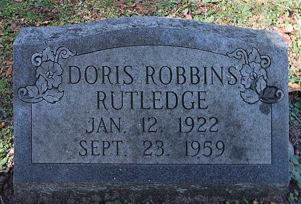Doris Robbins Rutledge Gravestone Photo