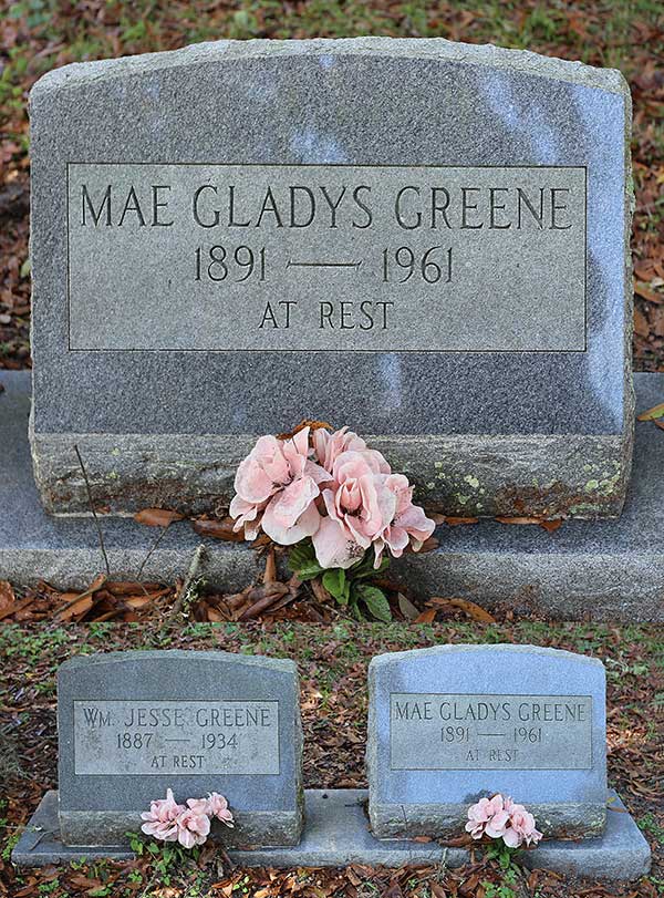 Mae Gladys Greene Gravestone Photo