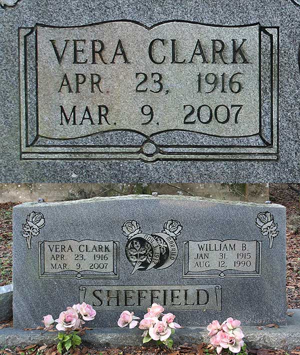 Vera Clark Sheffield Gravestone Photo