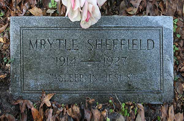 Mrytle Sheffield Gravestone Photo