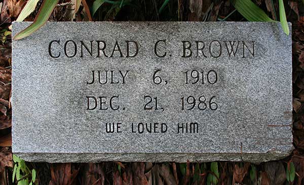 Conrad C. Brown Gravestone Photo