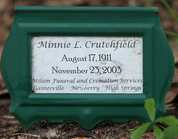 Minnie L. Crutchfield Gravestone Photo