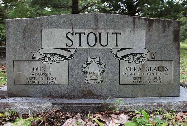 John I. & Vera Gladys Stout Gravestone Photo