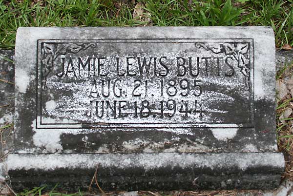 Jamie Lewis Butts Gravestone Photo