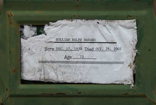 William Ralph Nabors Gravestone Photo