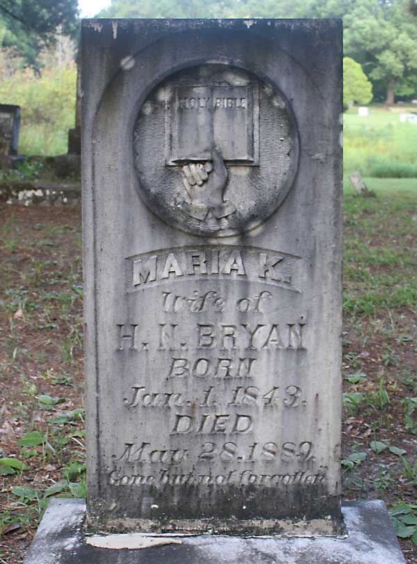 Maria K. Bryan Gravestone Photo