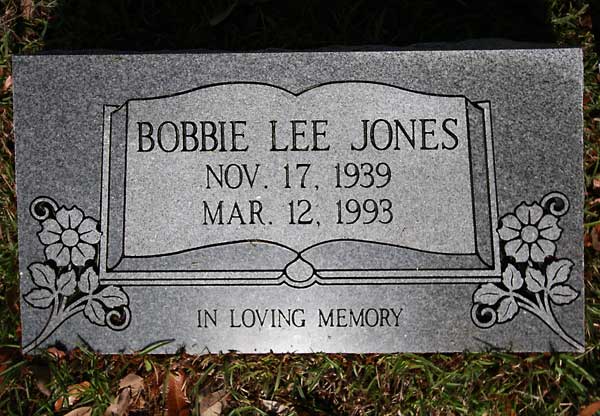 Bobbie Lee Jones Gravestone Photo