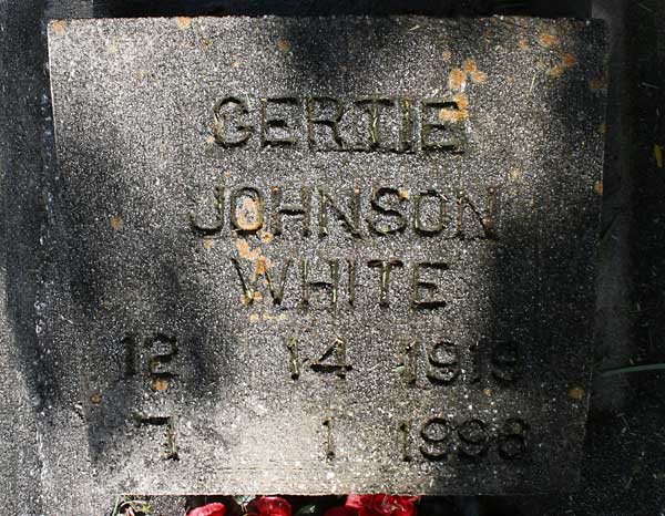 Gertie Johnson White Gravestone Photo