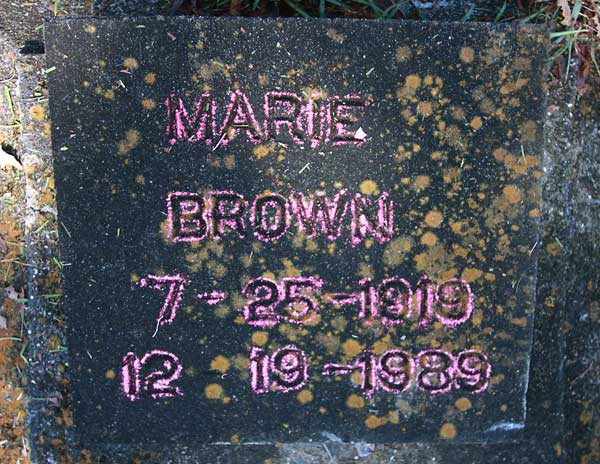 Marie Brown Gravestone Photo