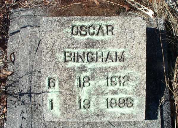 Oscar Bingham Gravestone Photo