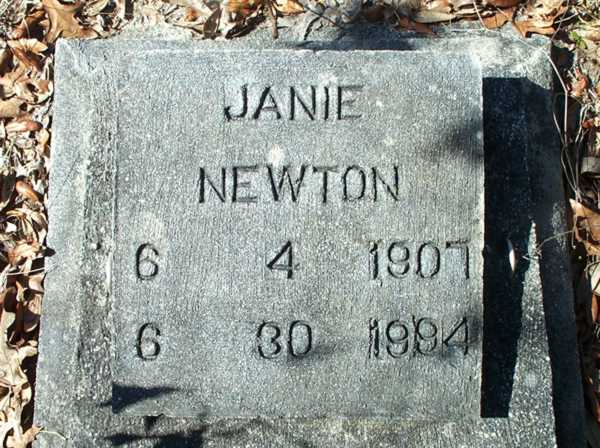 Janie Newton Gravestone Photo