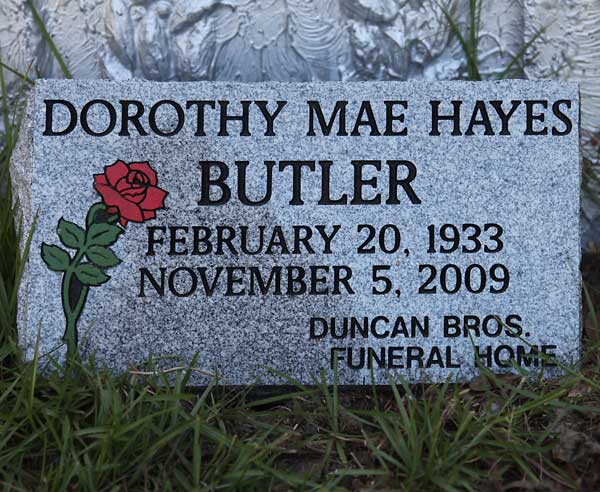 Dorothy Mae Hayes Butler Gravestone Photo