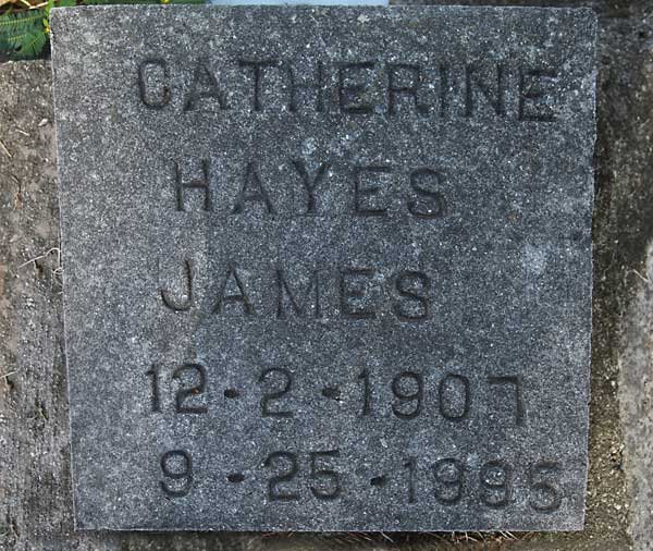 Catherine Hayes James Gravestone Photo