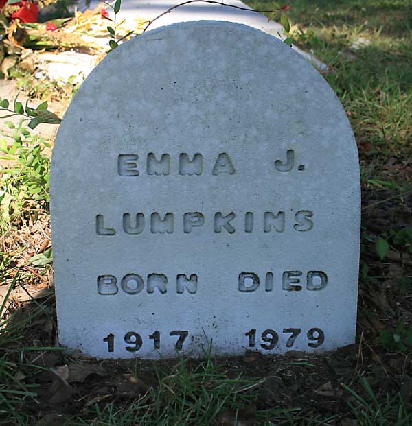 Emma J. Lumpkins Gravestone Photo