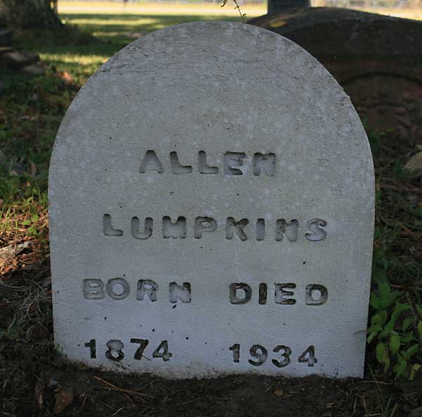 Allen Lumpkins Gravestone Photo