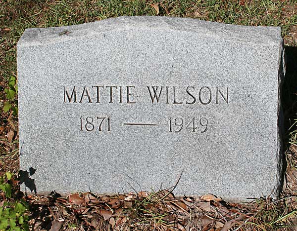 Mattie Wilson Gravestone Photo