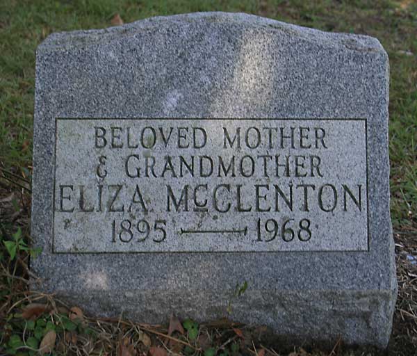 Eliza McClenton Gravestone Photo