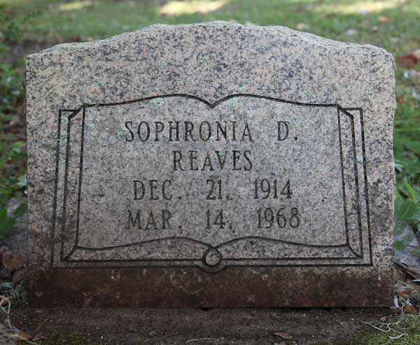 Sophronia D. Reaves Gravestone Photo