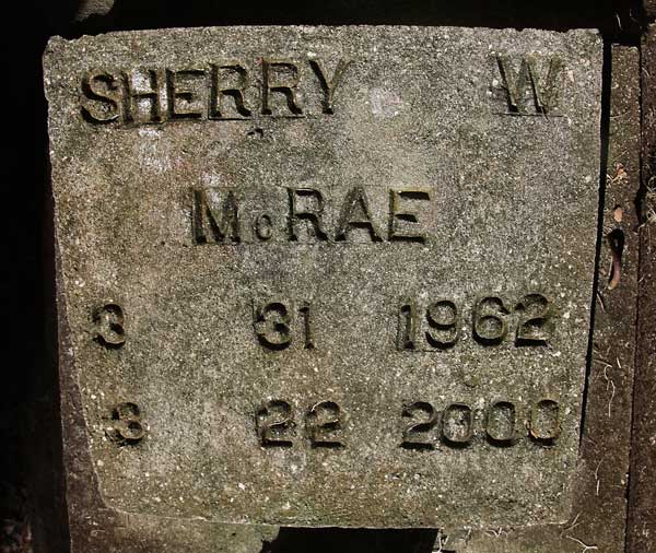 Sherry W. McRae Gravestone Photo