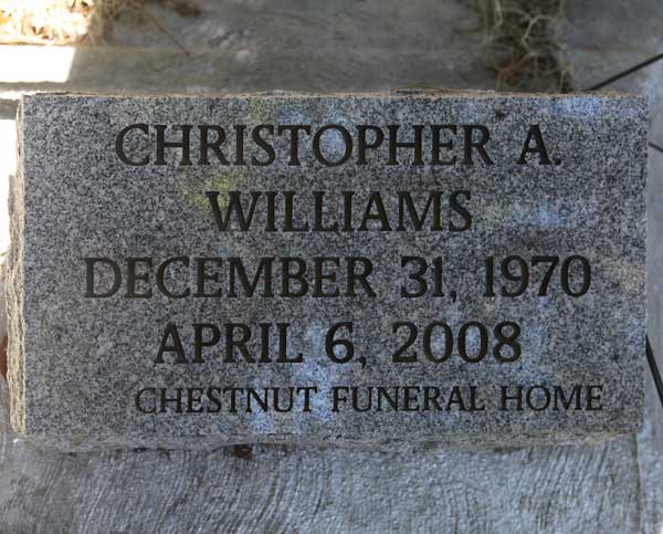 Christopher A. Williams Gravestone Photo