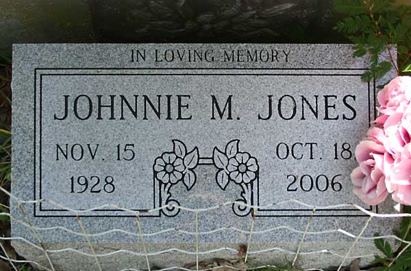 Johnnie M. Jones Gravestone Photo