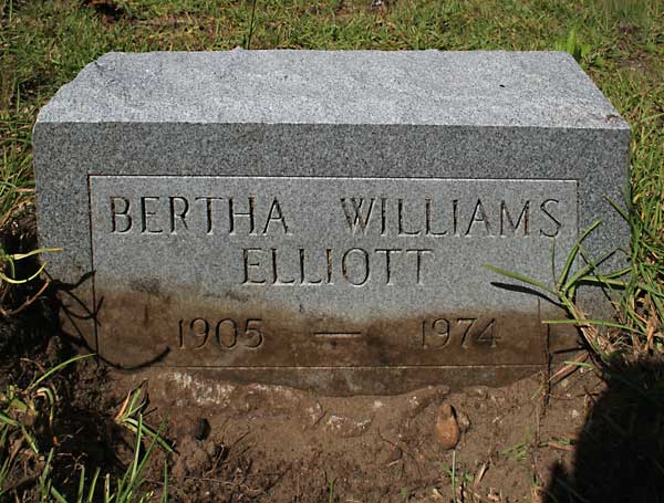 Bertha Williams Elliott Gravestone Photo