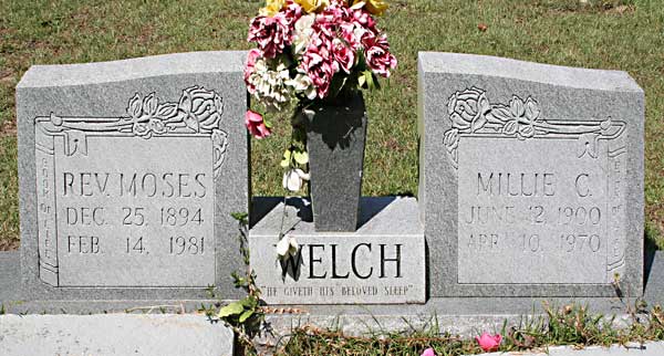 Rev. Moses & Millie C. Welch Gravestone Photo