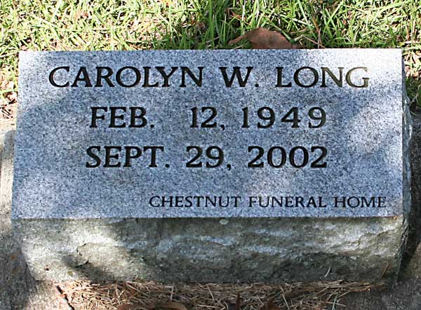 Carolyn W. Long Gravestone Photo