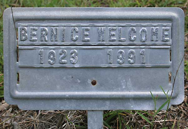 Bernice Welcome Gravestone Photo