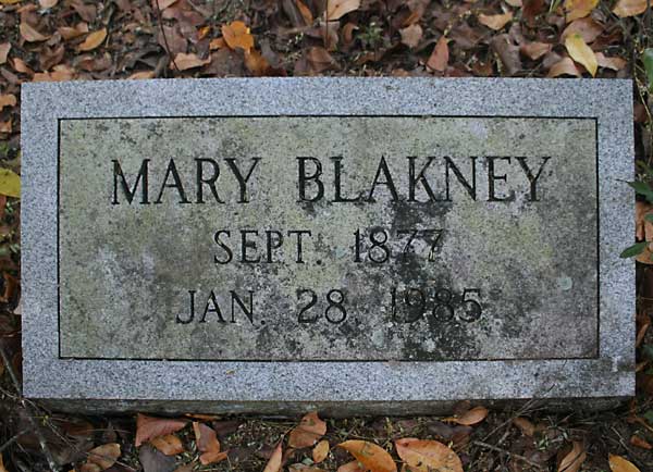 Mary Blakney Gravestone Photo