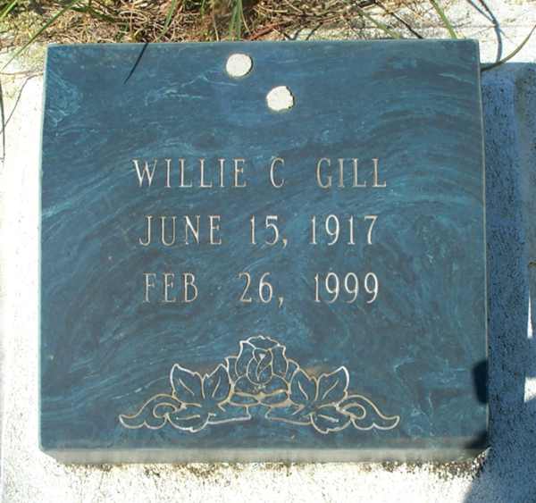 Wilie C. Gill Gravestone Photo
