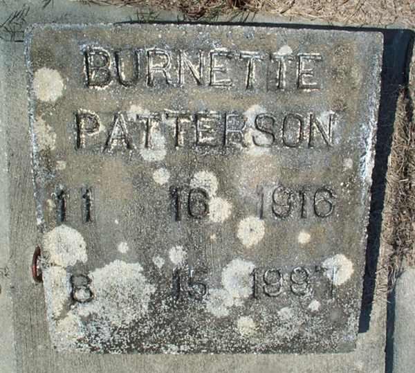 Burnette Patterson Gravestone Photo