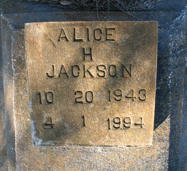 Alice H. Jackson Gravestone Photo