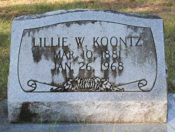 Lillie W. Koontz Gravestone Photo