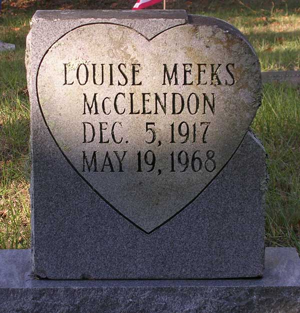 Louise Meeks McClendon Gravestone Photo