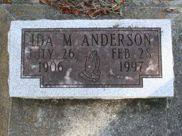 Ida Mae Anderson Gravestone Photo