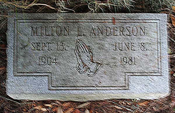 Milton L. Anderson Gravestone Photo