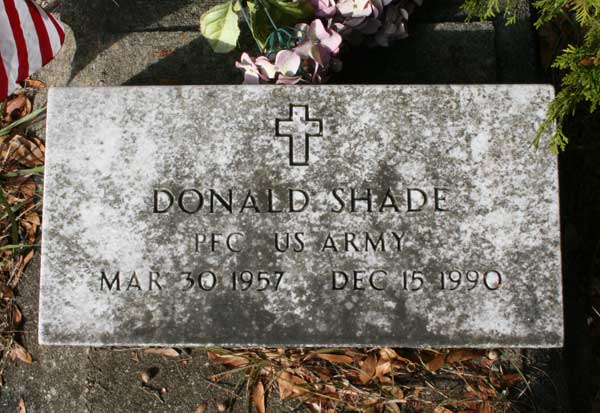 Donald Shade Gravestone Photo