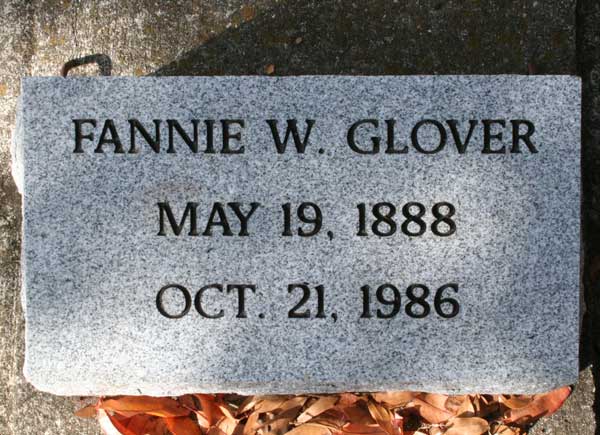 Fannie W. Glover Gravestone Photo